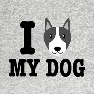 I Love My Dog American Bulldog print T-Shirt